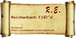 Reichenbach Előd névjegykártya